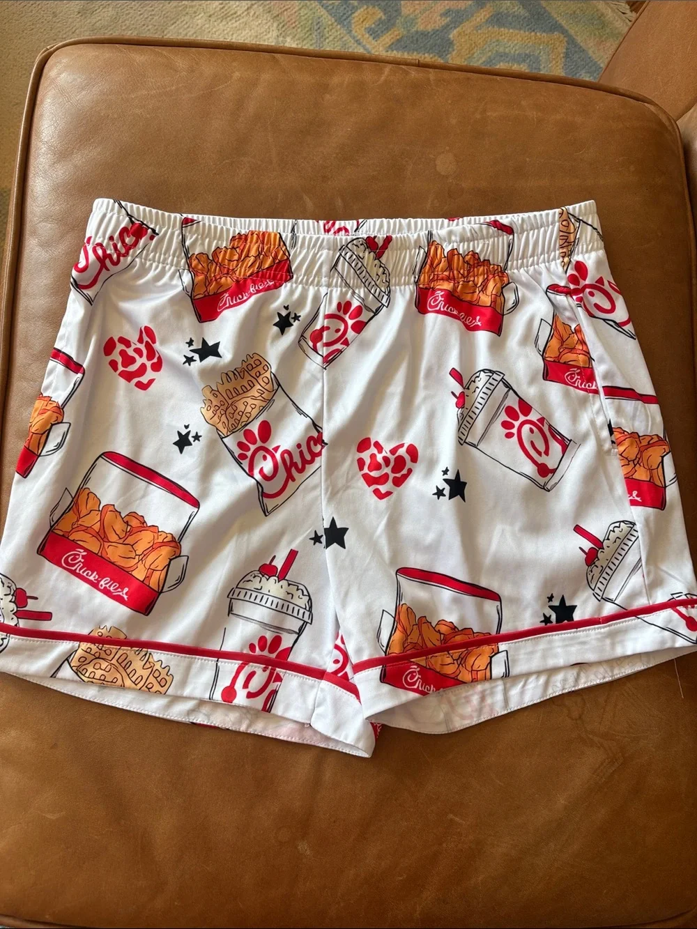 Chick-fil-A Graphic Pajama Set - White with Red & Orange Print